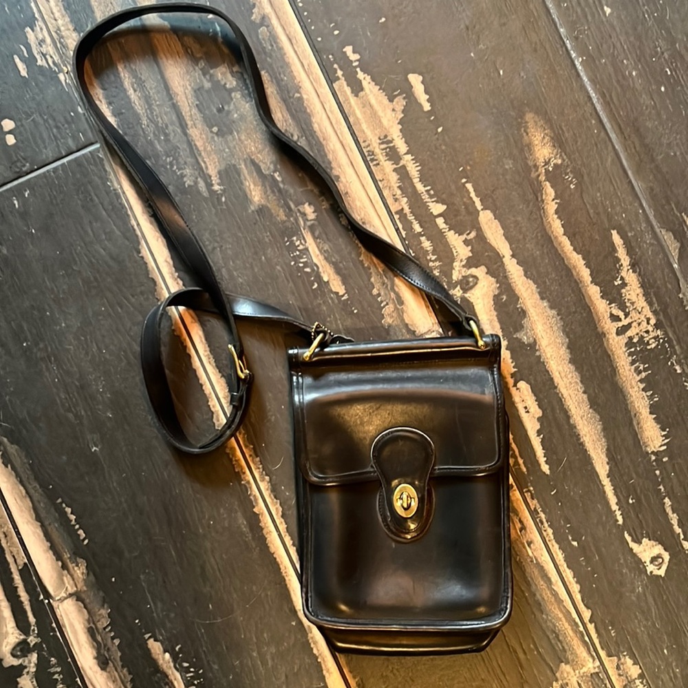 Gently used Coach leather cross-body bag